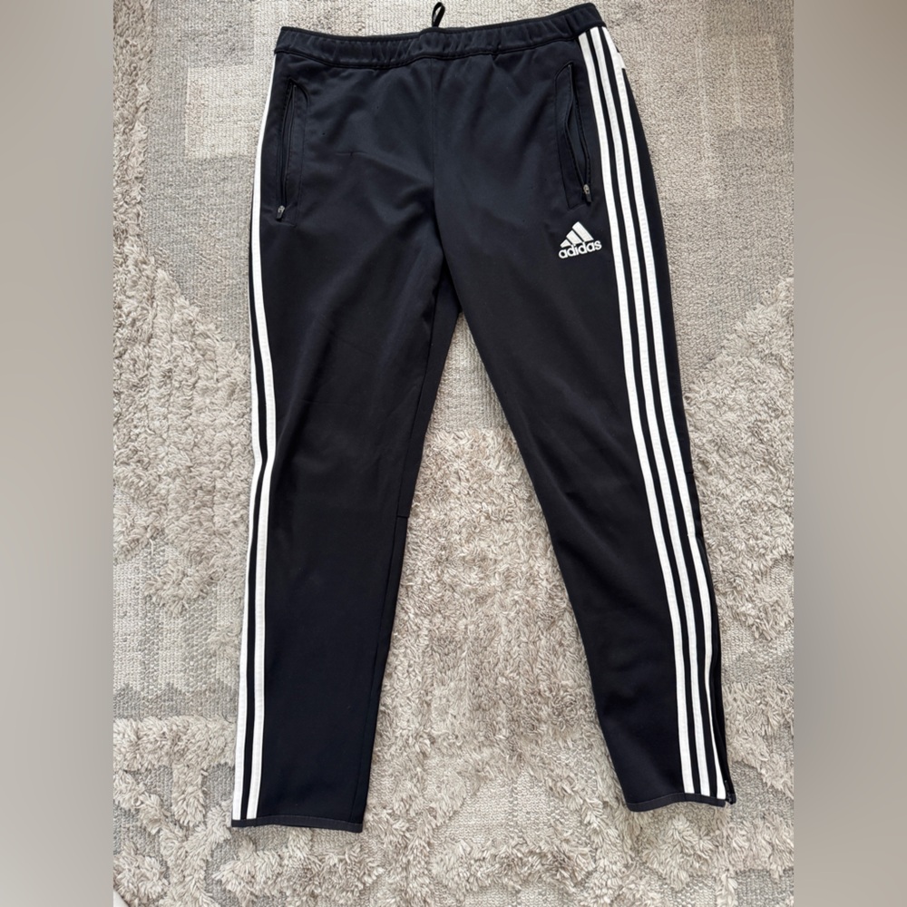adidas Black Jogger Pants with White 3-Stripes